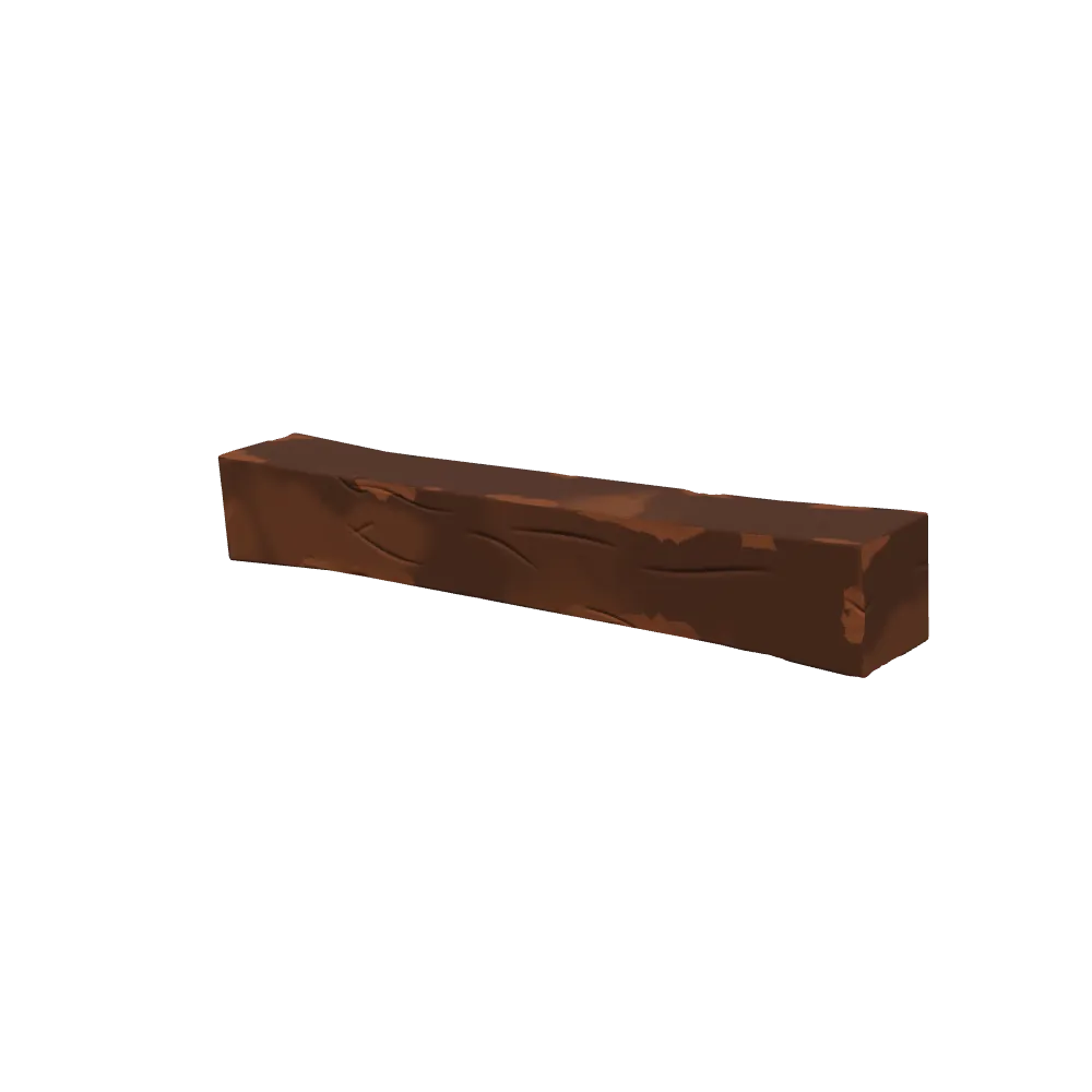 A stylized wooden plank with hand-painted PBR textures, built procedurally in Forge.